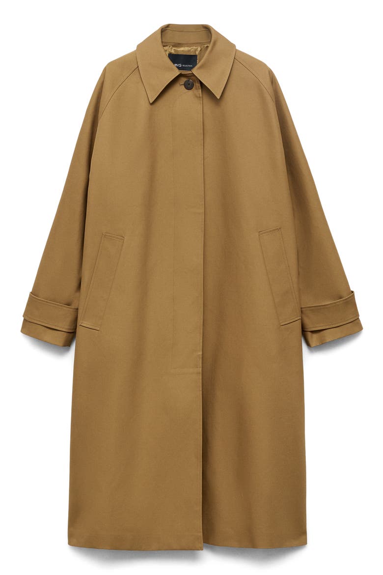 Selection Longline Cotton Trench Coat, Alternate, color, TOBACCO BROWN