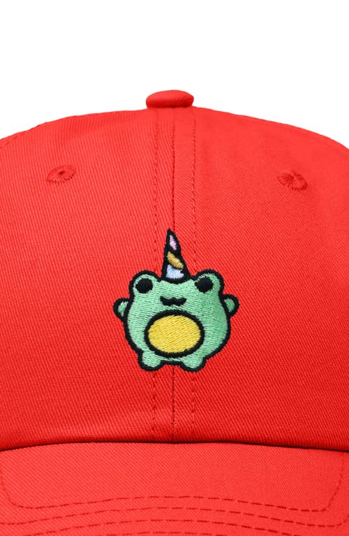 Dalix Froggy Unicorn Embroidered Cap In Red