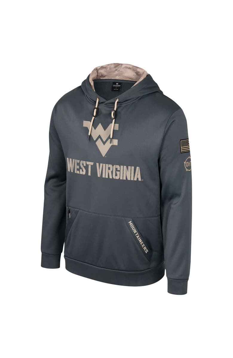 COLOSSEUM Men's Colosseum Charcoal West Virginia Mountaineers OHT Military Appreciation Pullover Hoodie, Alternate, color, 