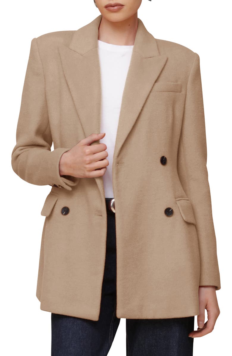 Avec Les Filles Hourglass Blazer Coat, Main, color, Camel