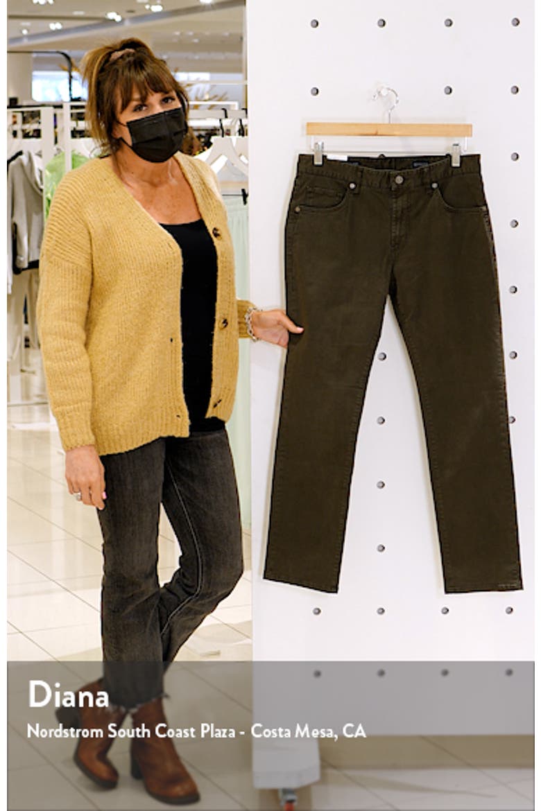 Brushed Twill Slim Straight Leg Five-Pocket Pants video