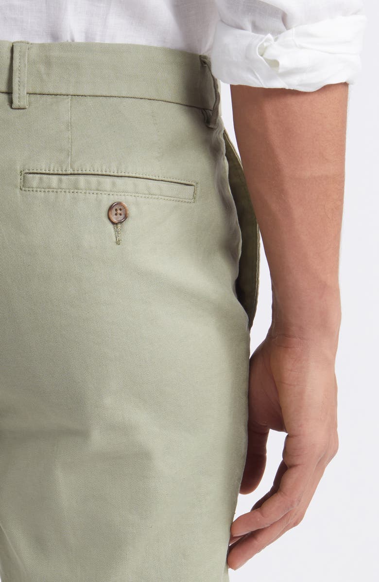 Scott Barber Flat Front Stretch Linen & Cotton Shorts, Alternate, color, 