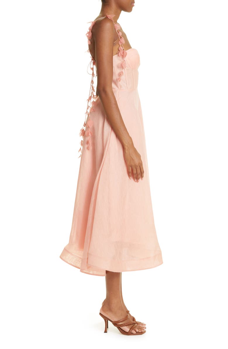 Zimmermann Wonderland Linen & Silk Corset Dress, Alternate, color,
