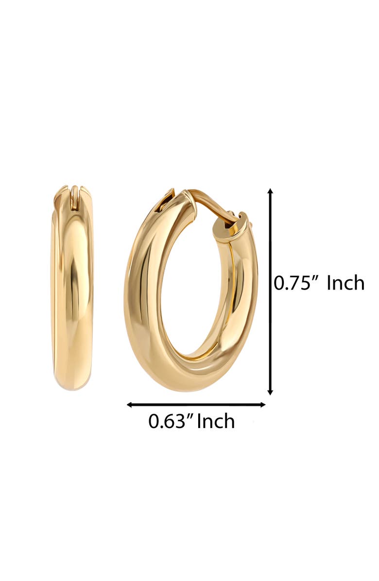 Jessica Simpson Polished Gold-Tone Chunky Hoop Earrings, Alternate, color, Gold
