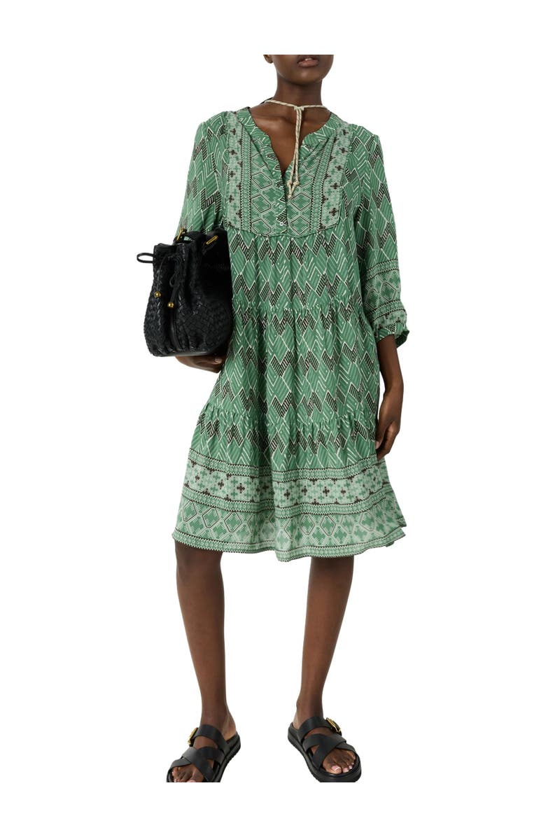 GERARD DAREL Rim Geometric Tunic Knee-Length Dress, Alternate, color, Green