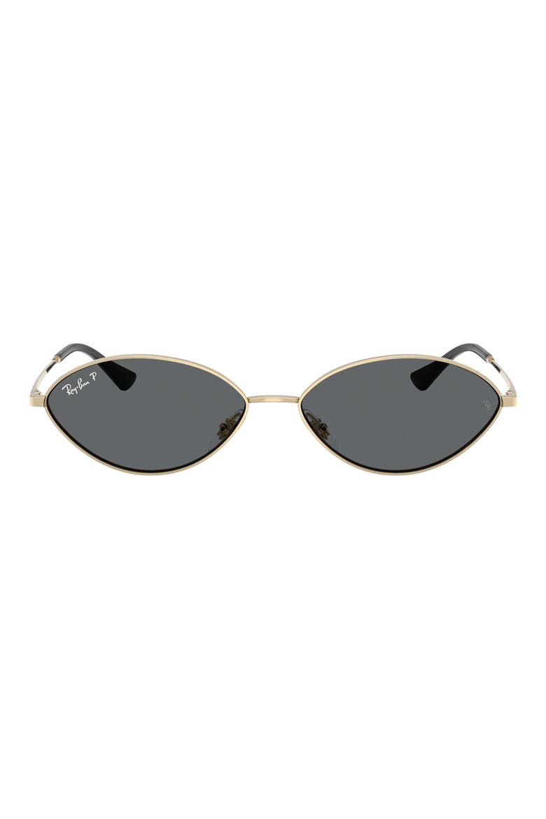 Kai 59mm Polarized Oval Sunglasses, Main, color, PALE GOLD / DARK GREY POLAR