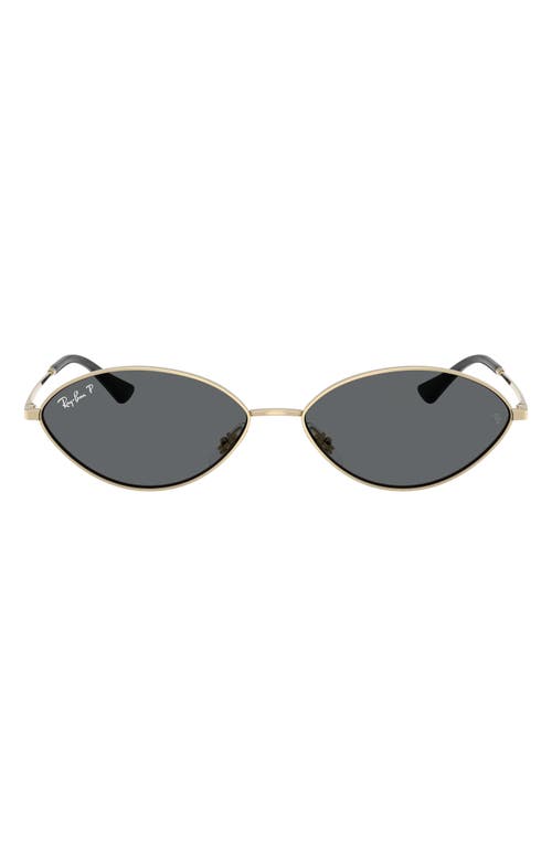 Ray-Ban Kai 59mm Polarized Oval Sunglasses in Pale Gold/dark Grey Polar at Nordstrom