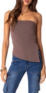 EDIKTED Silvia Asymmetric Strapless Top