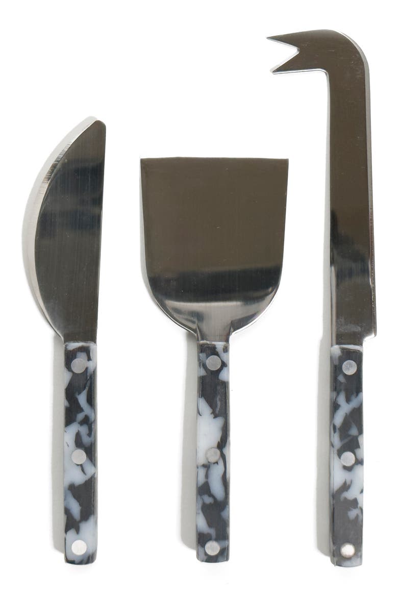 3-Piece Cheese Knife Set, Main, color, BLACK WHITE