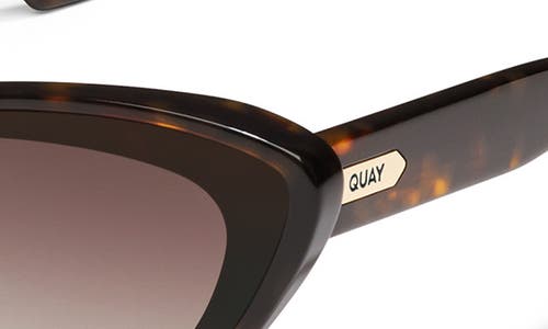 Quay Tempted 46mm Cat Eye Sunglasses In Neutral Tort/brown