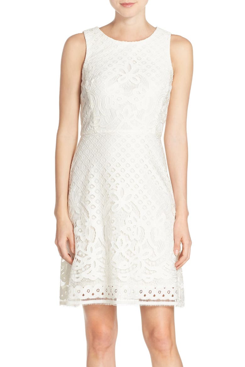 Lace A-Line Dress, Main, color, IVORY