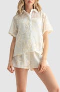 Lush Lace Trim Button-Up Shirt