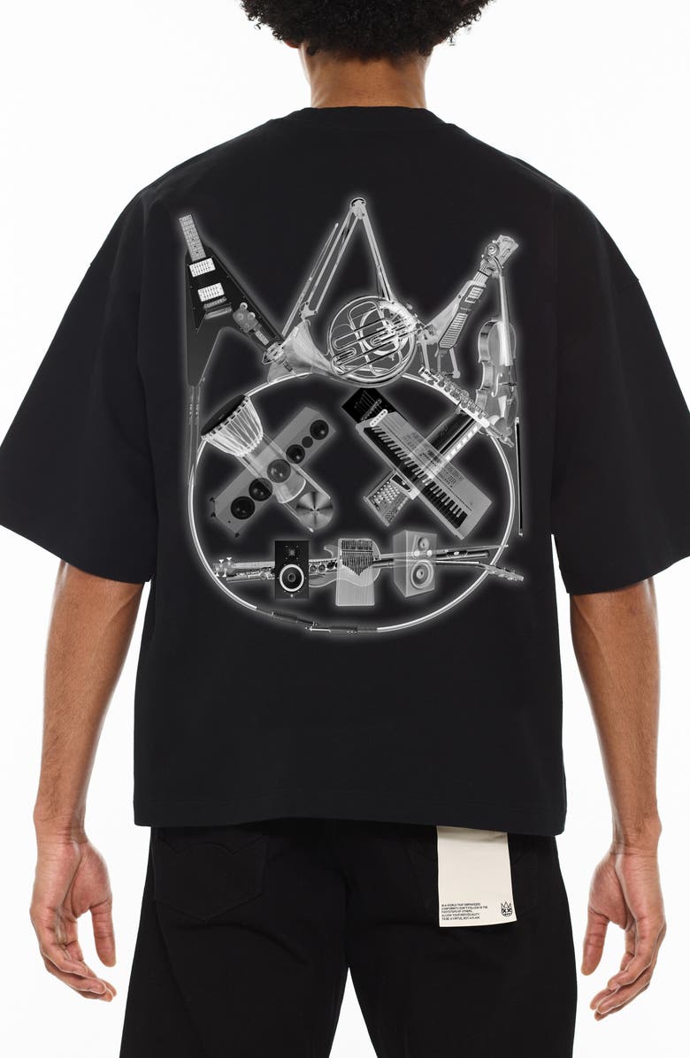 Cult of Individuality Oversize Short Sleeve Cotton Graphic T-Shirt, Alternate, color, Black