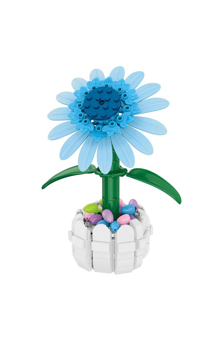 Brickcraft Bricktanicals Blue Sunflower in Picket Fence Pot Building Set, Alternate, color, Yellow
