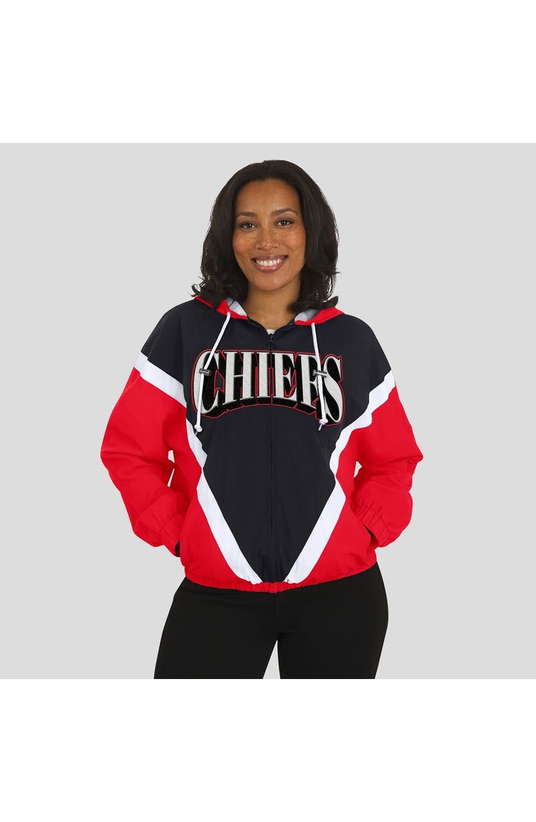 WEAR by Erin Andrews Women's WEAR by Erin Andrews Red/Black Kansas City Chiefs Retro Crinkle Full-Zip Hoodie Windbreaker, Alternate, color, Red