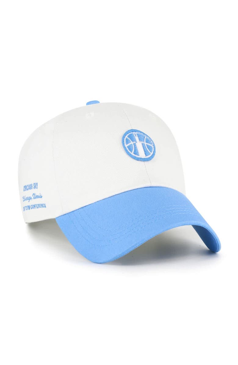 '47 Unisex '47 White/Sky Blue Chicago Sky Contemporary Two-Tone Clean Up Adjustable Hat, Main, color, White