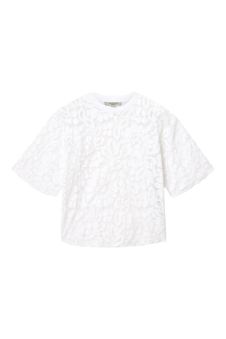 Amelie Floral Lace T-Shirt, Alternate, color, OPTIC WHITE