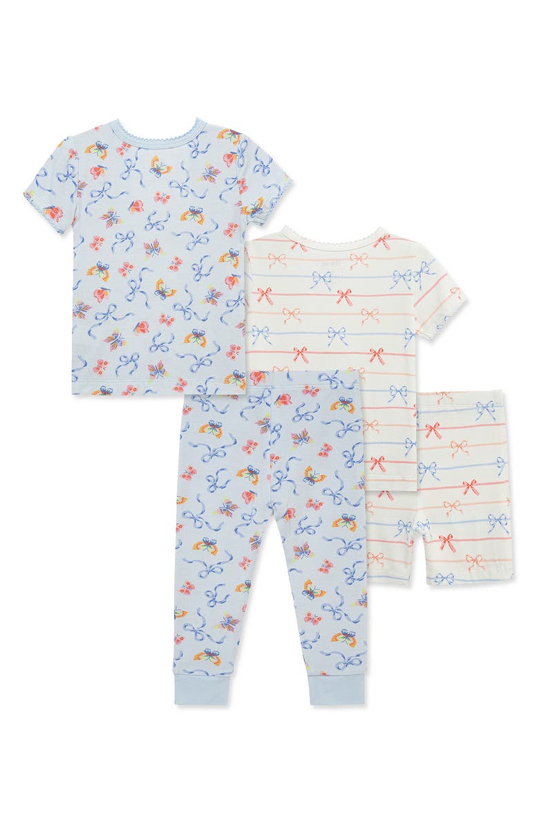 Little Me 2-Pack Bows Stretch Viscose Pajamas Set, Alternate, color, 