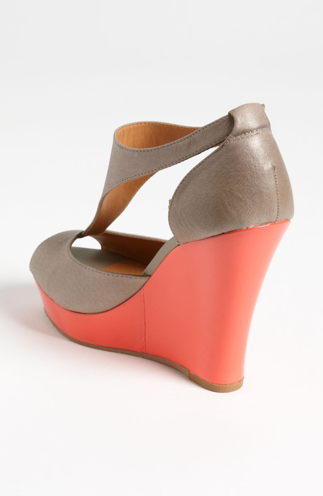 'Lickety Split' Wedge Sandal, Alternate, color, TAUPE/ CORAL