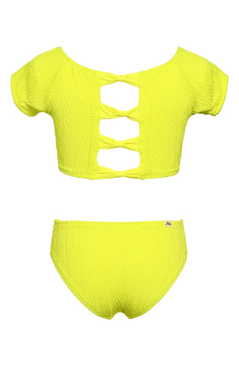 Hobie Kids' Apple Cap Sleeve Two-Piece Swimsuit, Alternate, color, 
