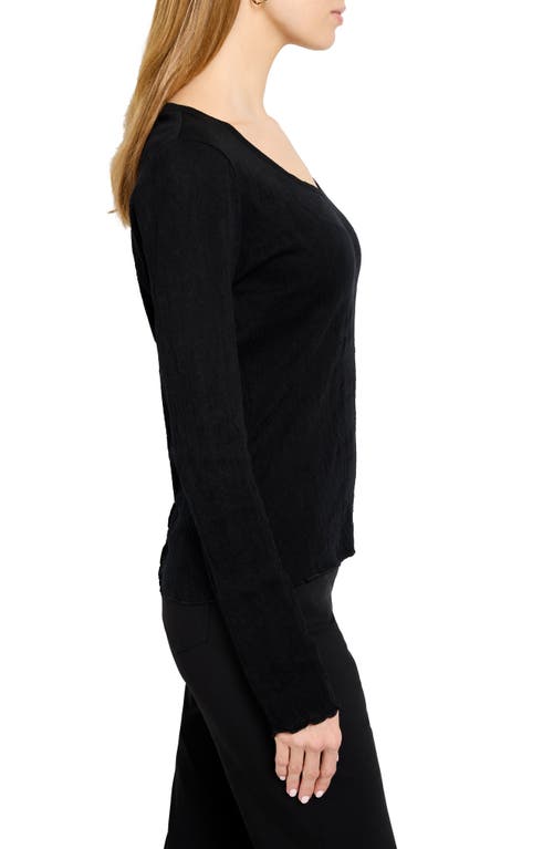 Nzt By Nic+zoe Lace Cotton V-neck T-shirt In Black