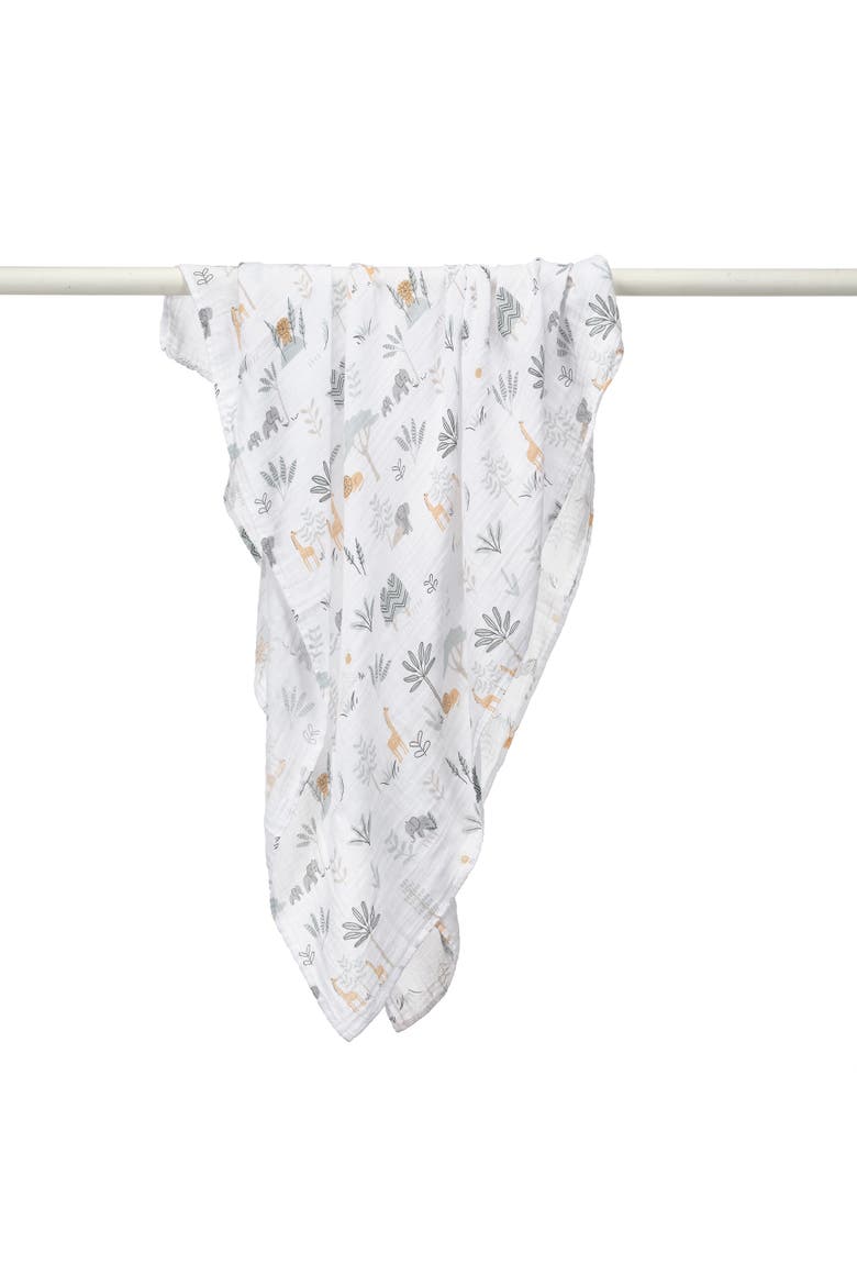 Jungle Adventure 2-Pack Cotton Muslin Newborn Baby Swaddle Blankets, Alternate, color, Multicolor