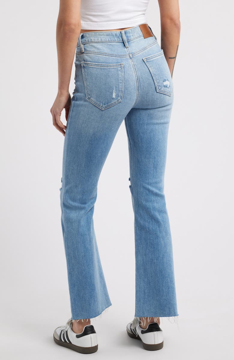 HIDDEN JEANS Ripped Mid Rise Flare Jeans, Alternate, color, Med Wash