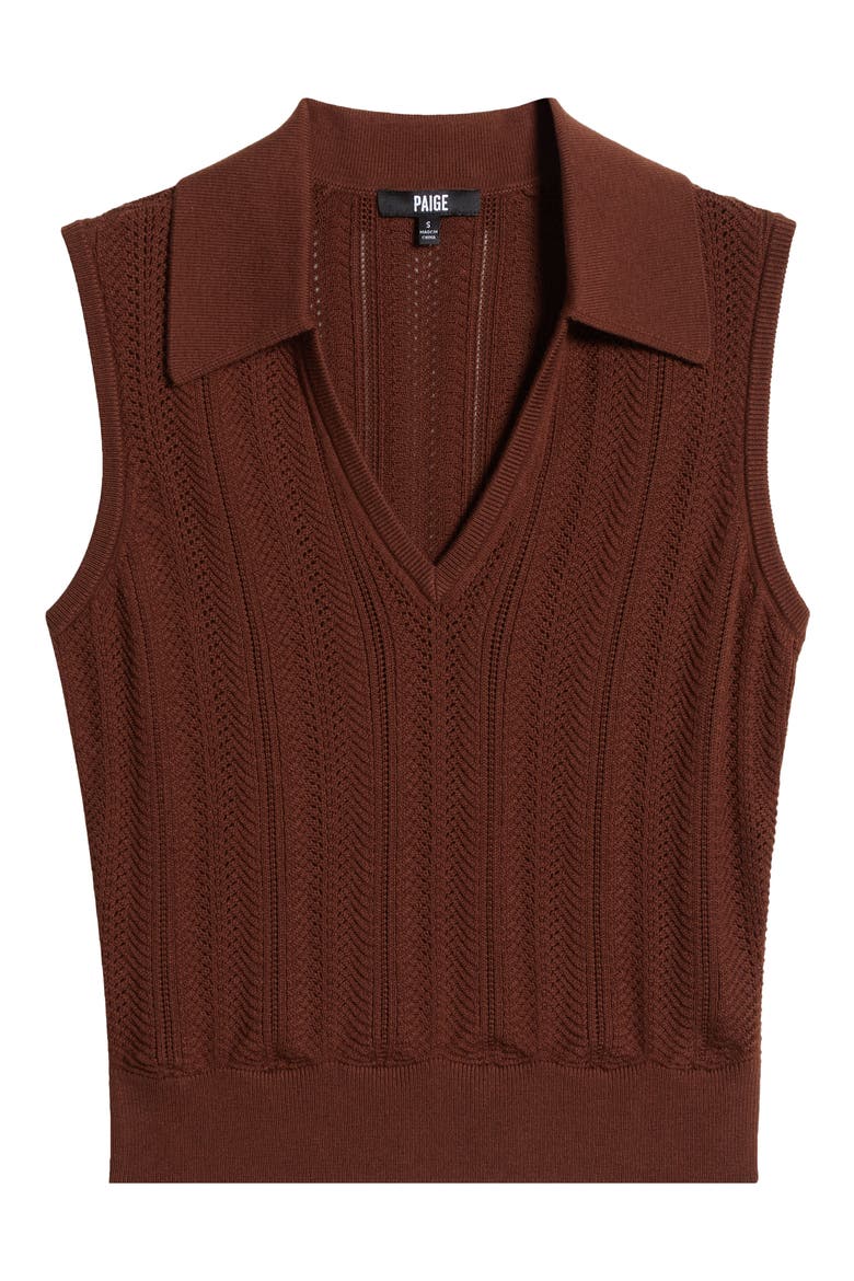 Rossana Sleeveless Pointelle Polo Sweater, Alternate, color, LANDSLIDE