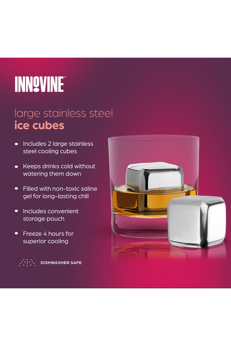 Large Stainless Steel Ice Cubes Set of 2, Alternate, color, Silver