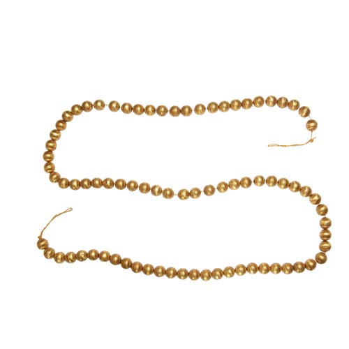 Storied Home Handmade Embossed Metal Ball Garland, Gold Finish In Gold