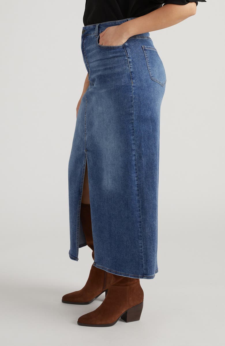 Universal Standard Denim Maxi Skirt, Alternate, color, Western Blue