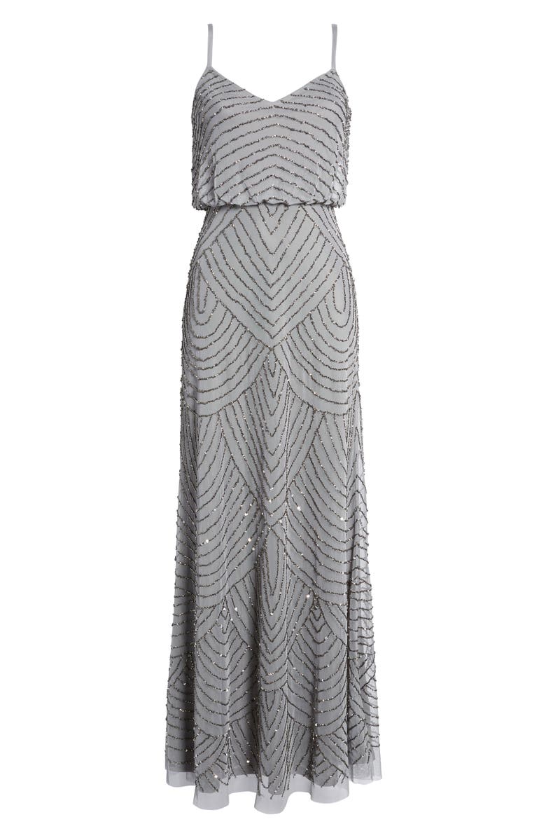 Adrianna Papell Embellished Blouson Gown, Alternate, color, 