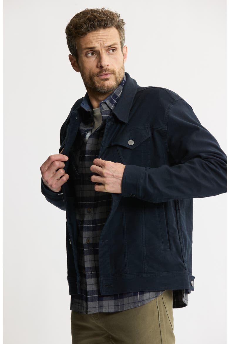 Stretch Cotton Trucker Jacket, Alternate, color, NAVY