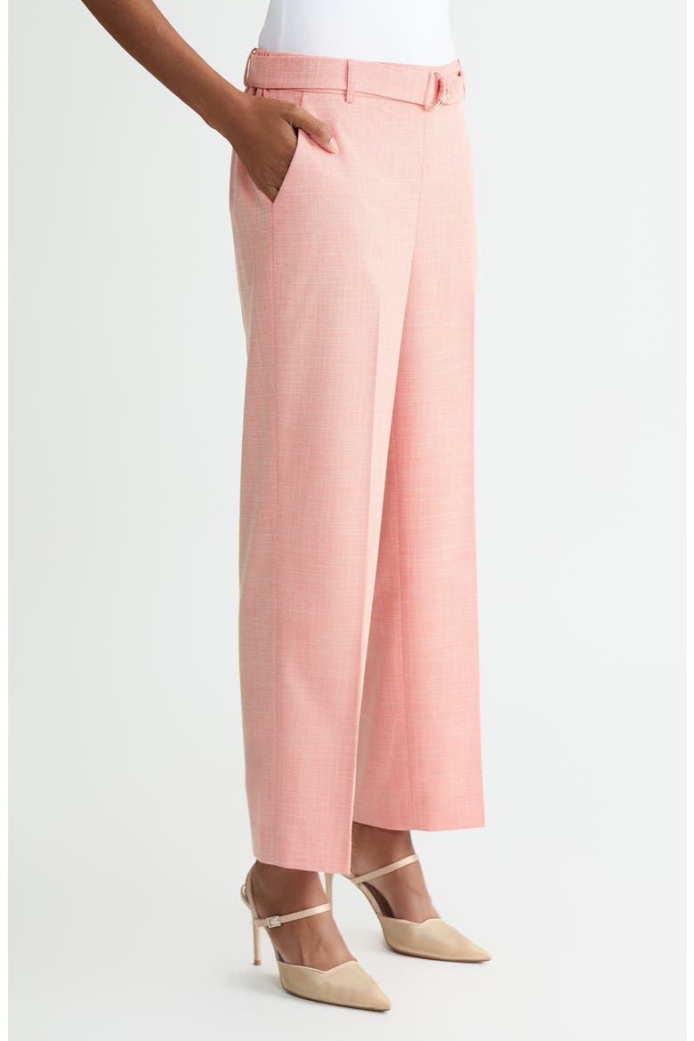 Belted Elastic Back Straight Leg Ankle Pants, Alternate, color, MANDARIN/ VANILLA ICE