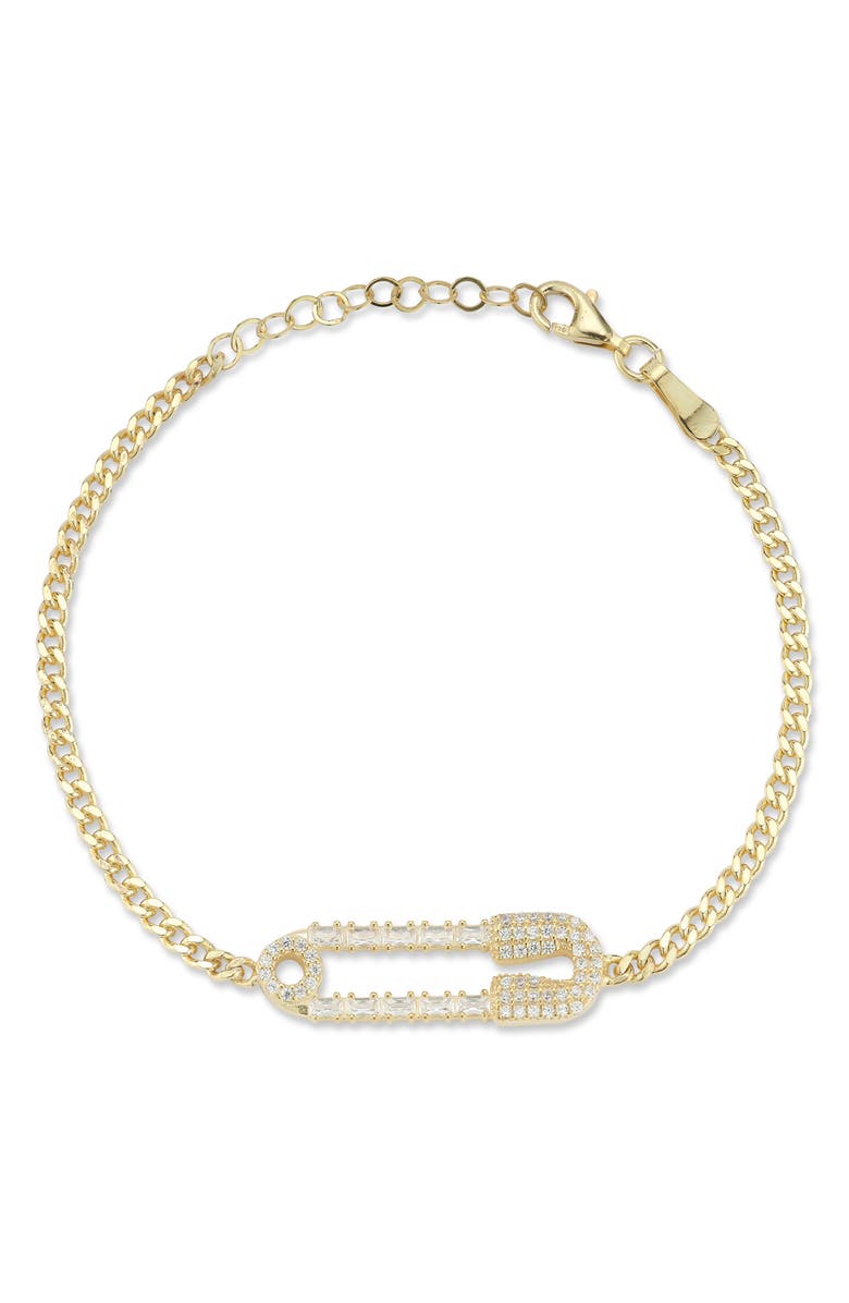 CHLOE AND MADISON Pavé Pin Bracelet, Main, color, Gold