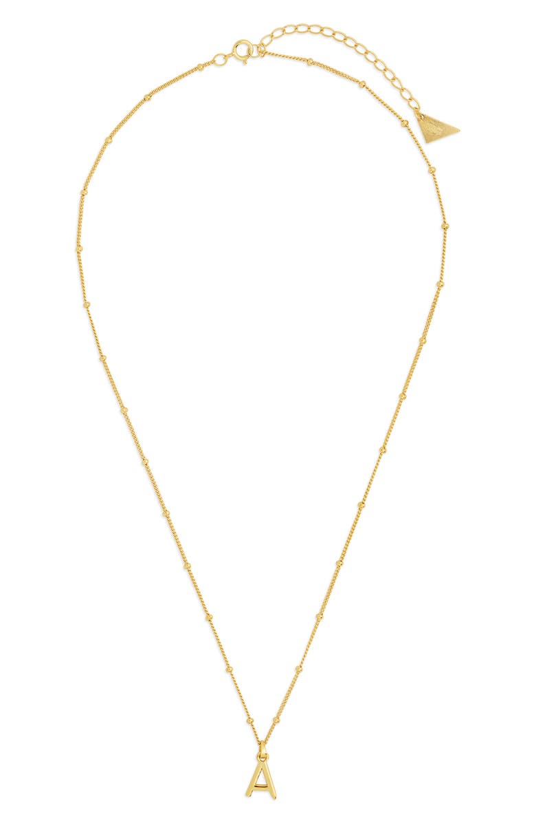 Sterling Forever 14K Gold Plated Sterling Silver Initial Necklace, Alternate, color,