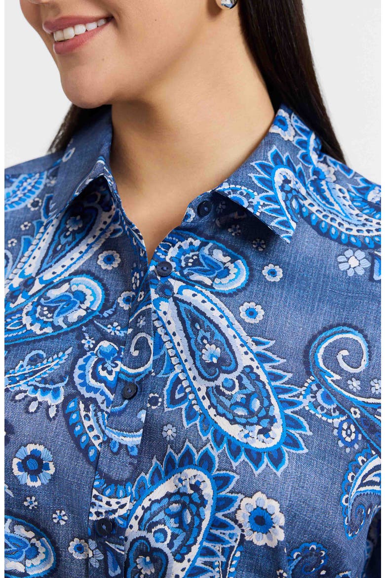 Hampton Paisley Print Cotton Poplin Button-Up Shirt, Alternate, color, BLUE MULTI