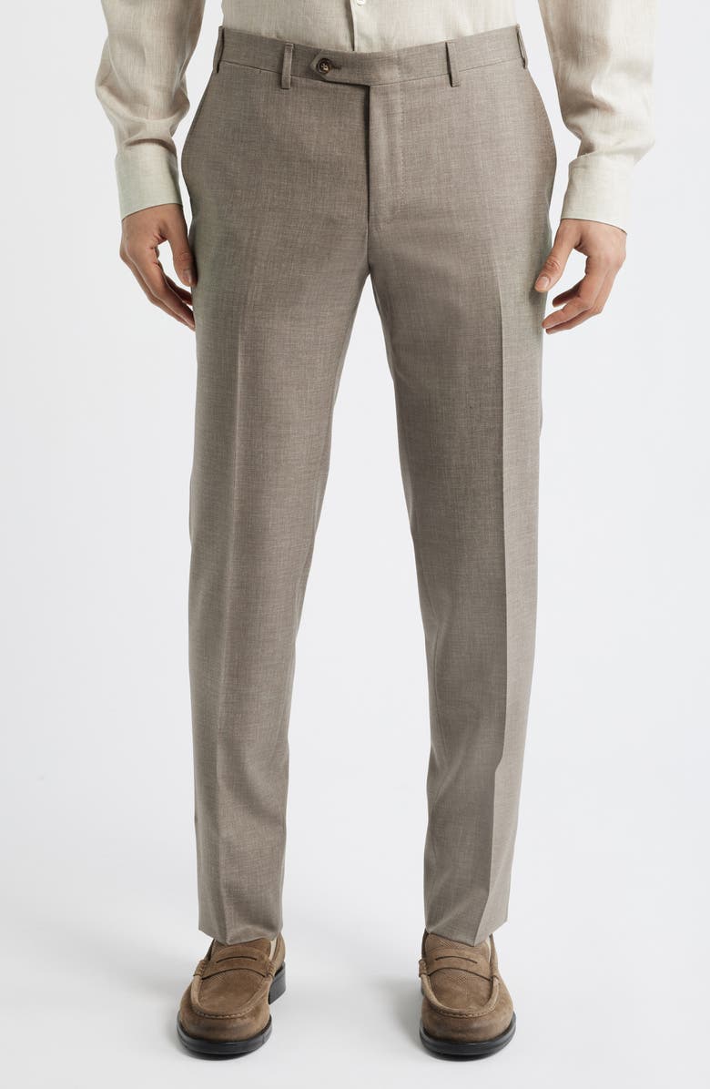 Canali Capri Trim Fit Light Brown Mélange Super 150s Wool Suit, Alternate, color, Light Brown