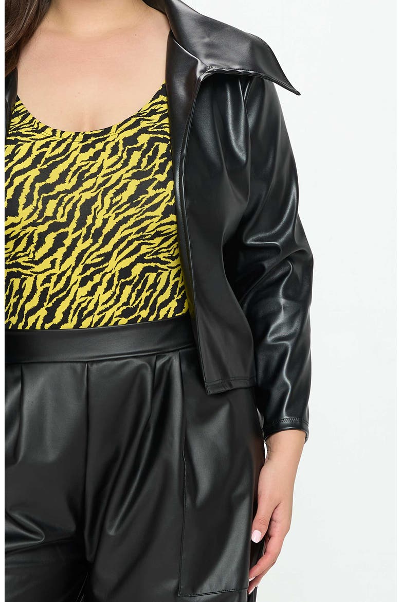 Ryder Faux Leather Crop Jacket, Alternate, color, BLACK