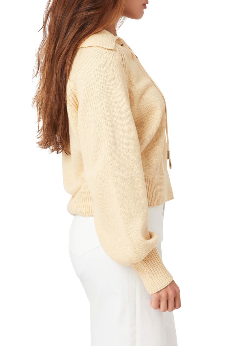 Habitual Lace-Up Cotton Sweater, Alternate, color, Chamomile