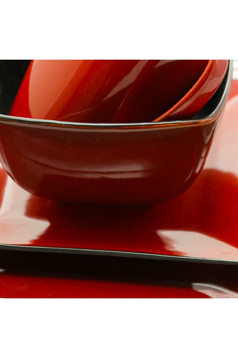 Harland Loft 16 Piece Stoneware Dinnerware, Alternate, color, Red