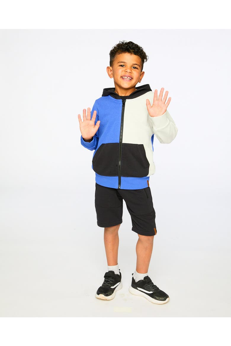 Long Sleeve Full Length Zipper Hooded French Terry Cardigan, Alternate, color, Royal Blue