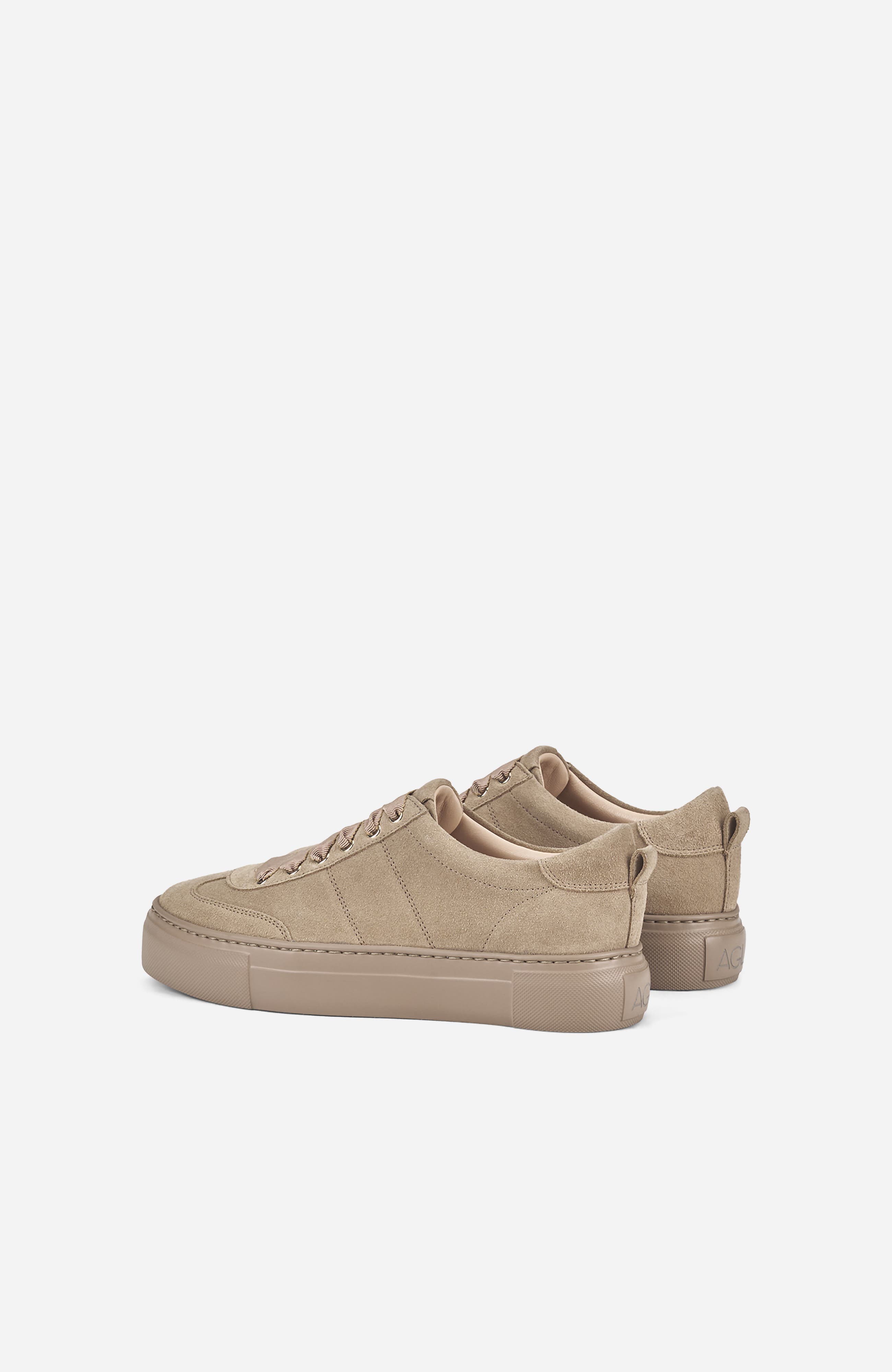 Cecilia Sneaker in Water Resistant Suede Leather, Alternate, color, Beige Velour