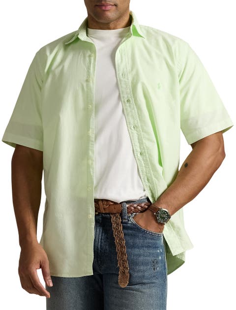 Big & Tall Mineral-Dyed Oxford Sport Shirt