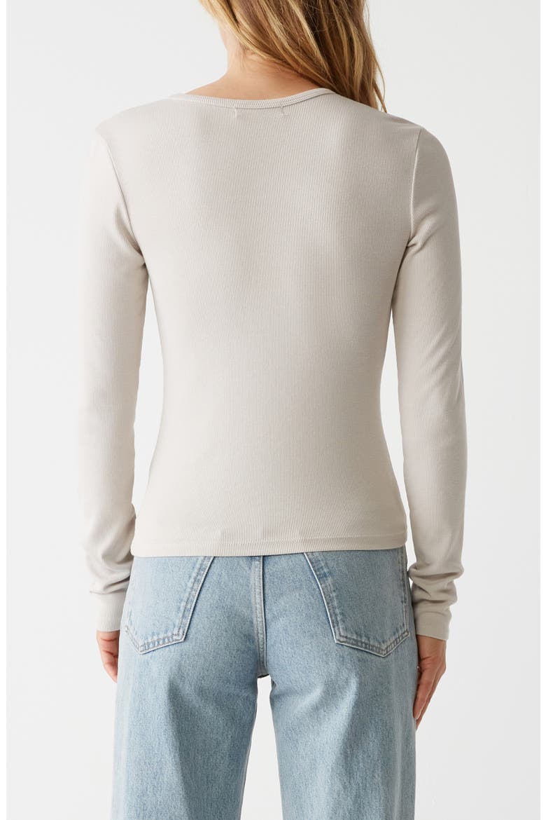 Remi V-Neck Rib Top, Alternate, color, CEMENT
