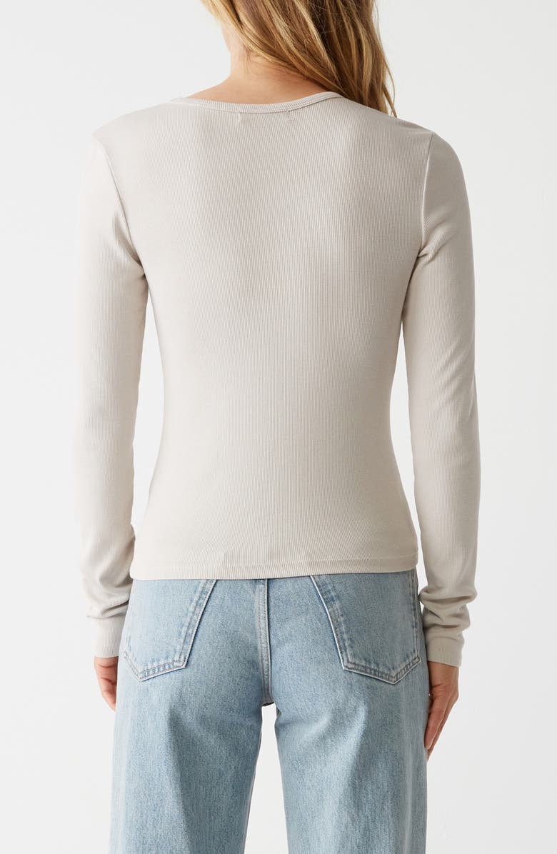 Michael Stars Remi V-Neck Rib Top, Alternate, color, Cement
