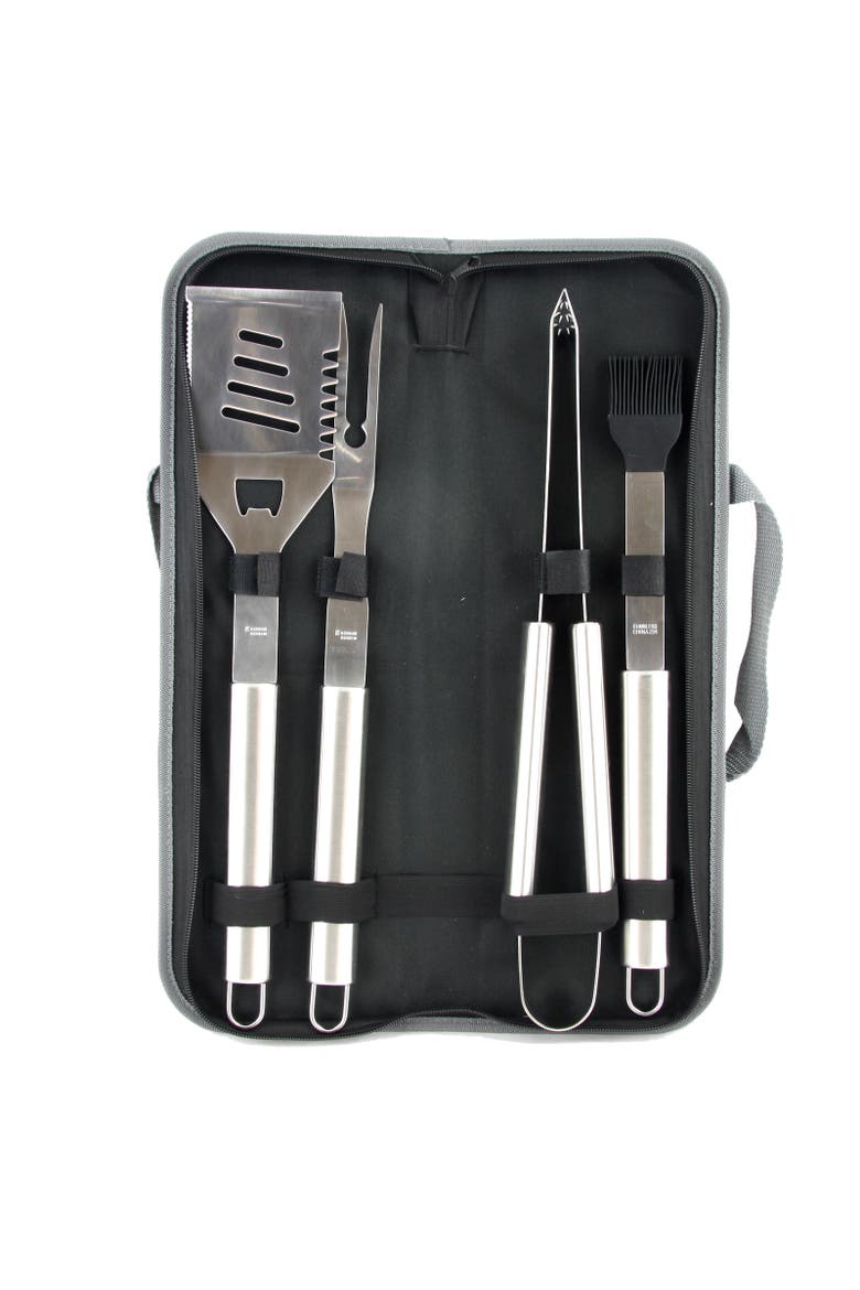 Grill Basics 5 Piece Grill Basics BBQ Set, Alternate, color, Silver