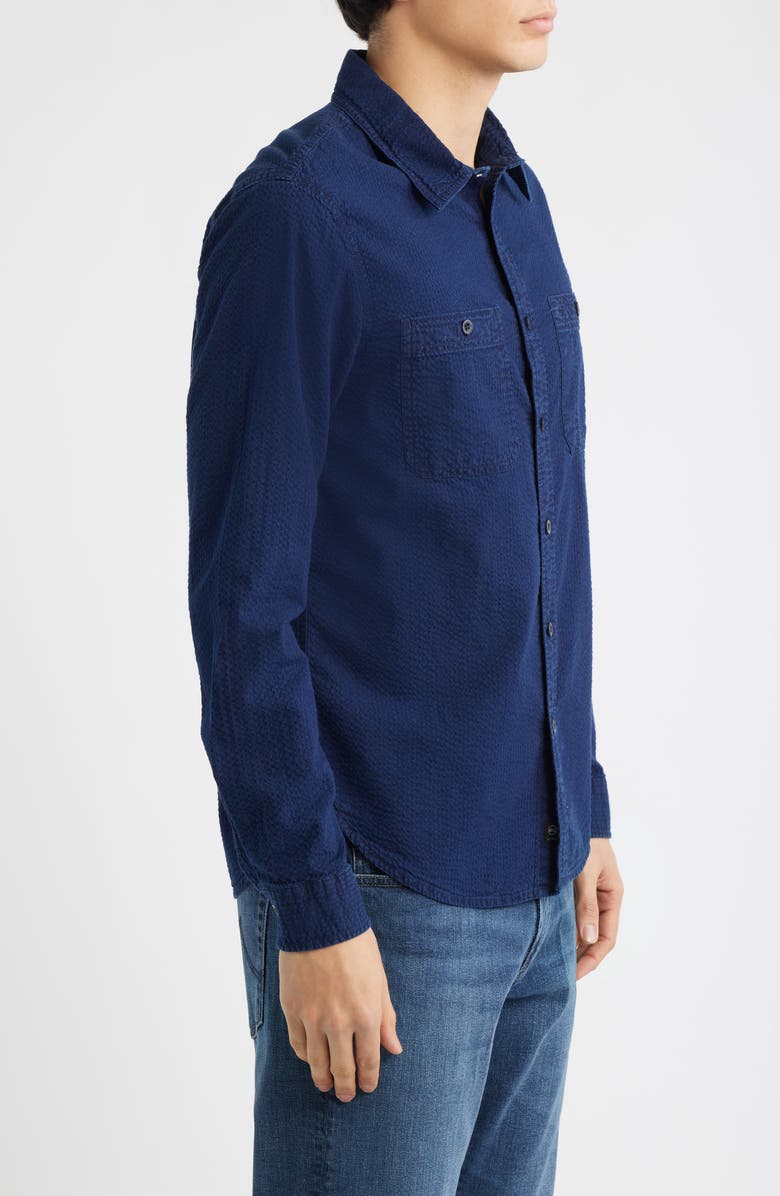 AG Mason Cotton Seersucker Button-Up Shirt, Alternate, color, Island Night
