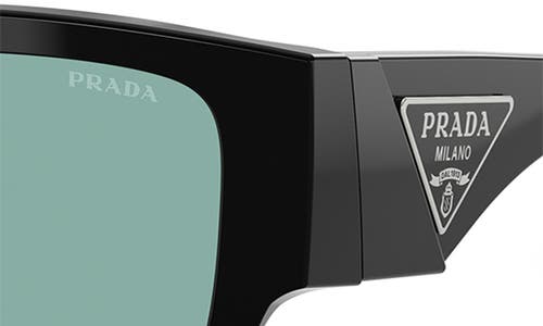Prada 55mm Square Sunglasses In Black Green