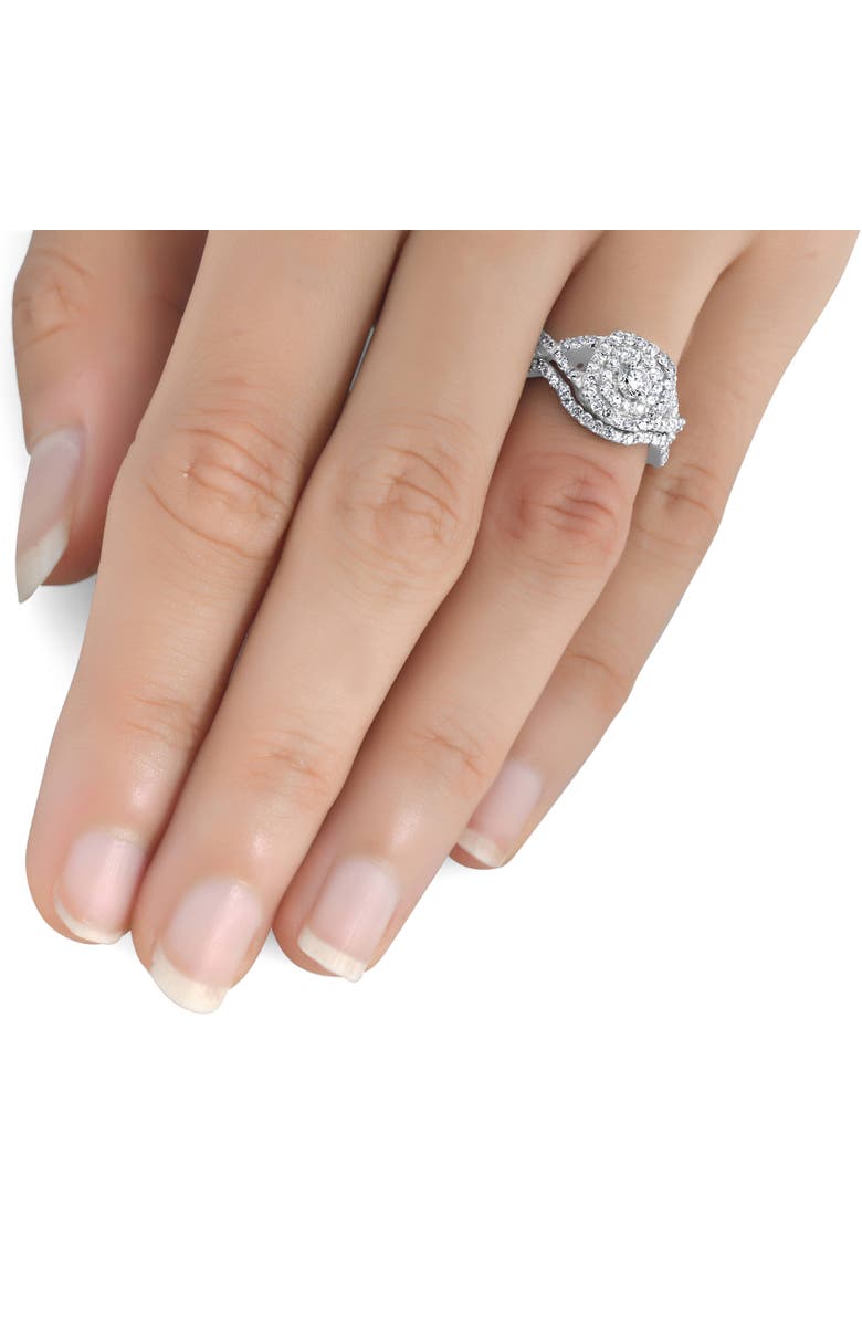 Bliss Diamond 1 1/10ct Cushion Diamond Halo Engagement Ring Set 10K Gold, Alternate, color, 